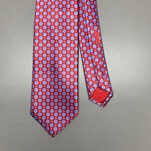 BRIONI Red Purple Floral Silk Tie